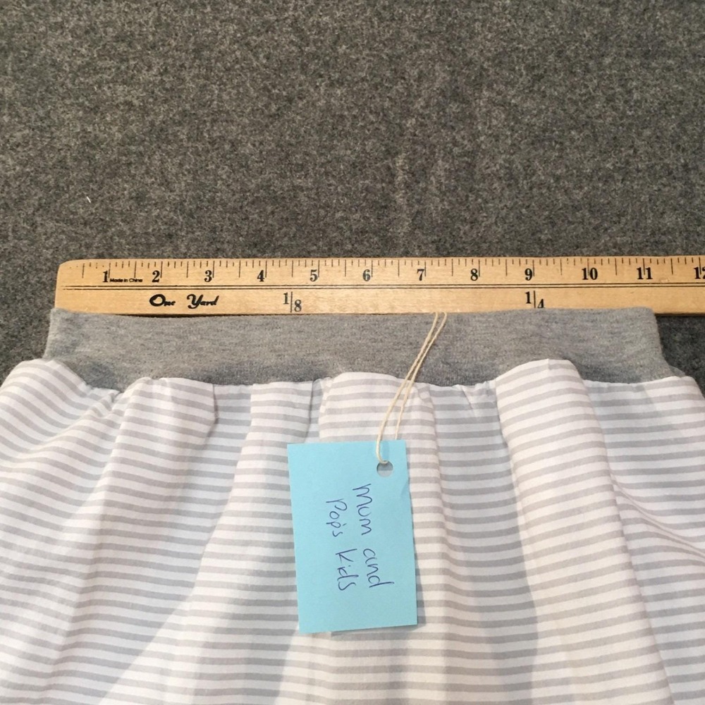 Girls Tiered Maxi Skirt in Light Gray Stripe - Picture 8 of 10